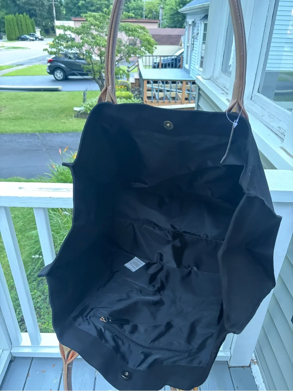 Victoria's Secret Black Tote with Gold Metallic Handles